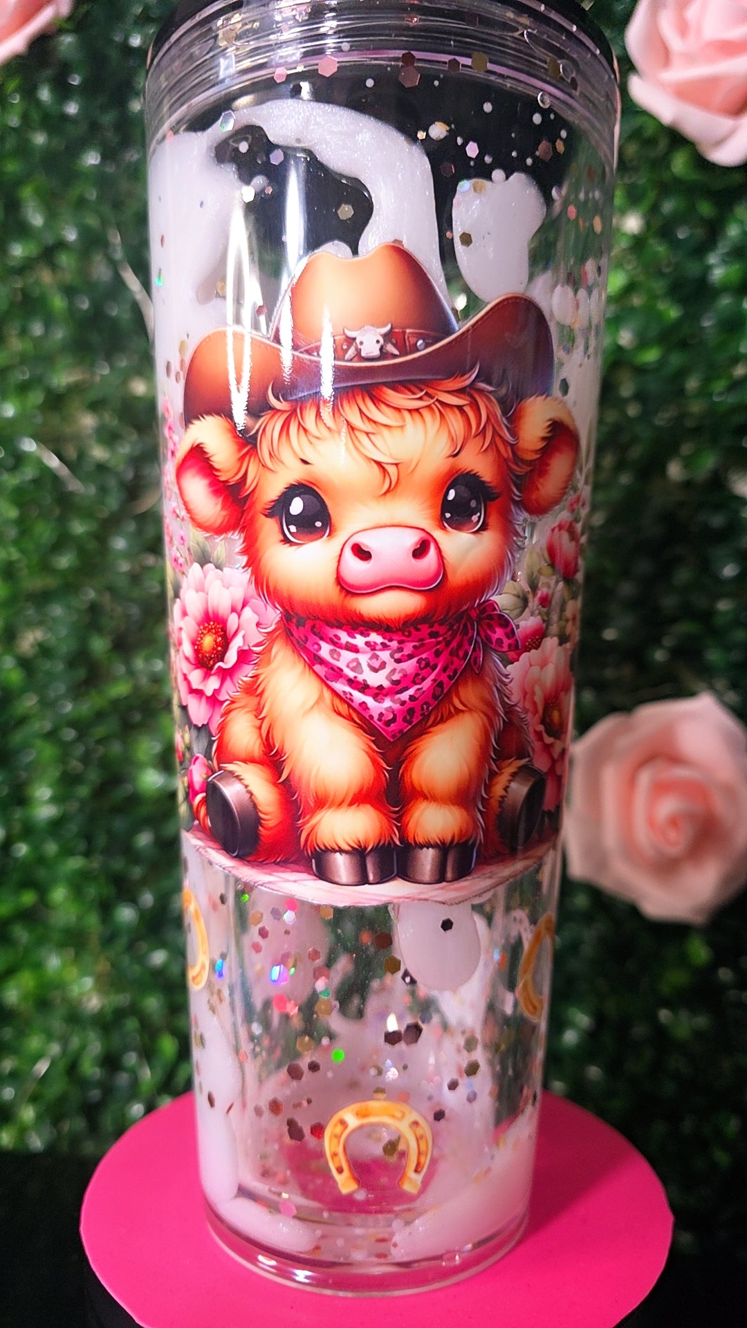 Cute cow in pearly white lava