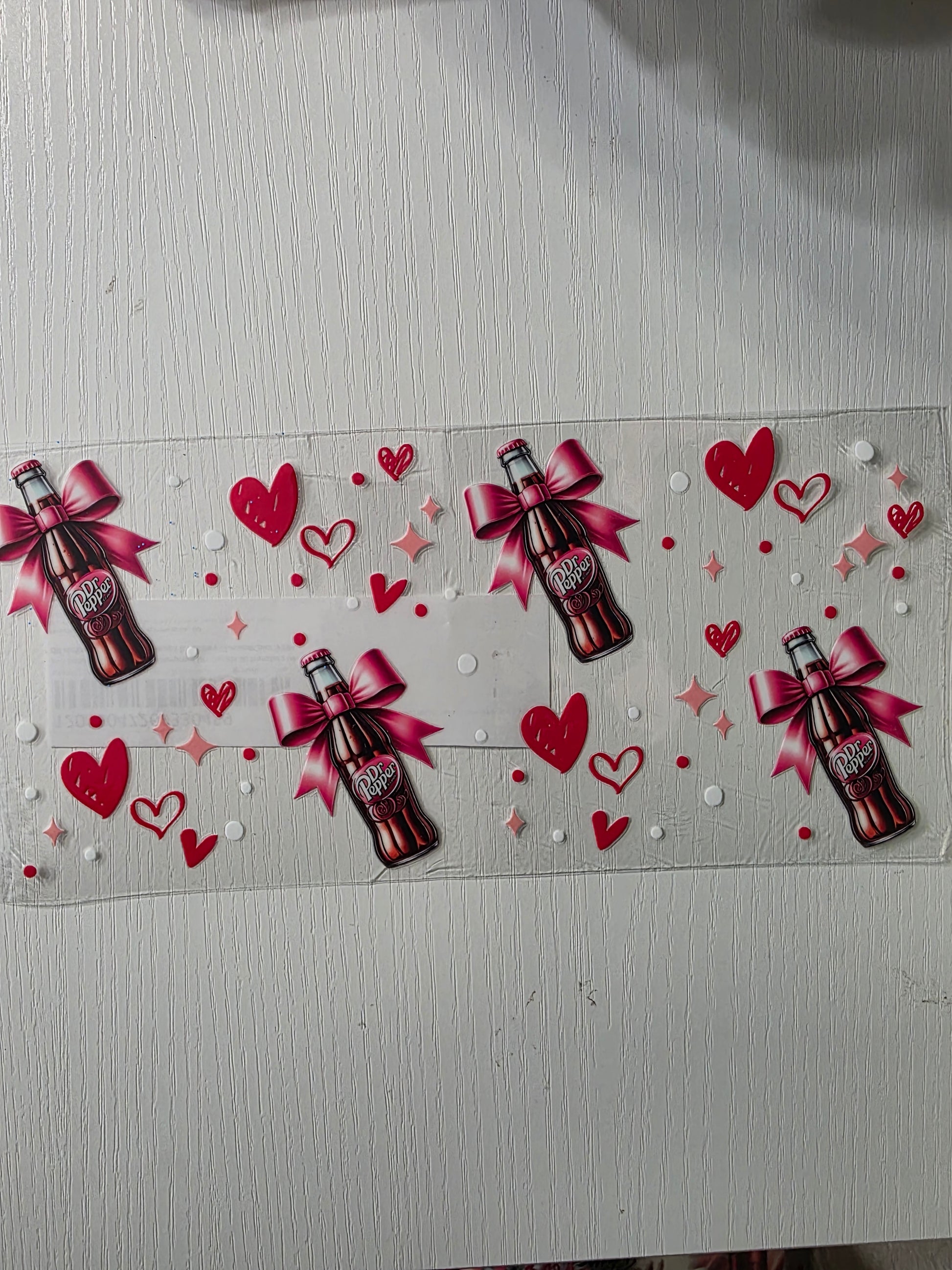 Dr Pepper and red hearts & bows