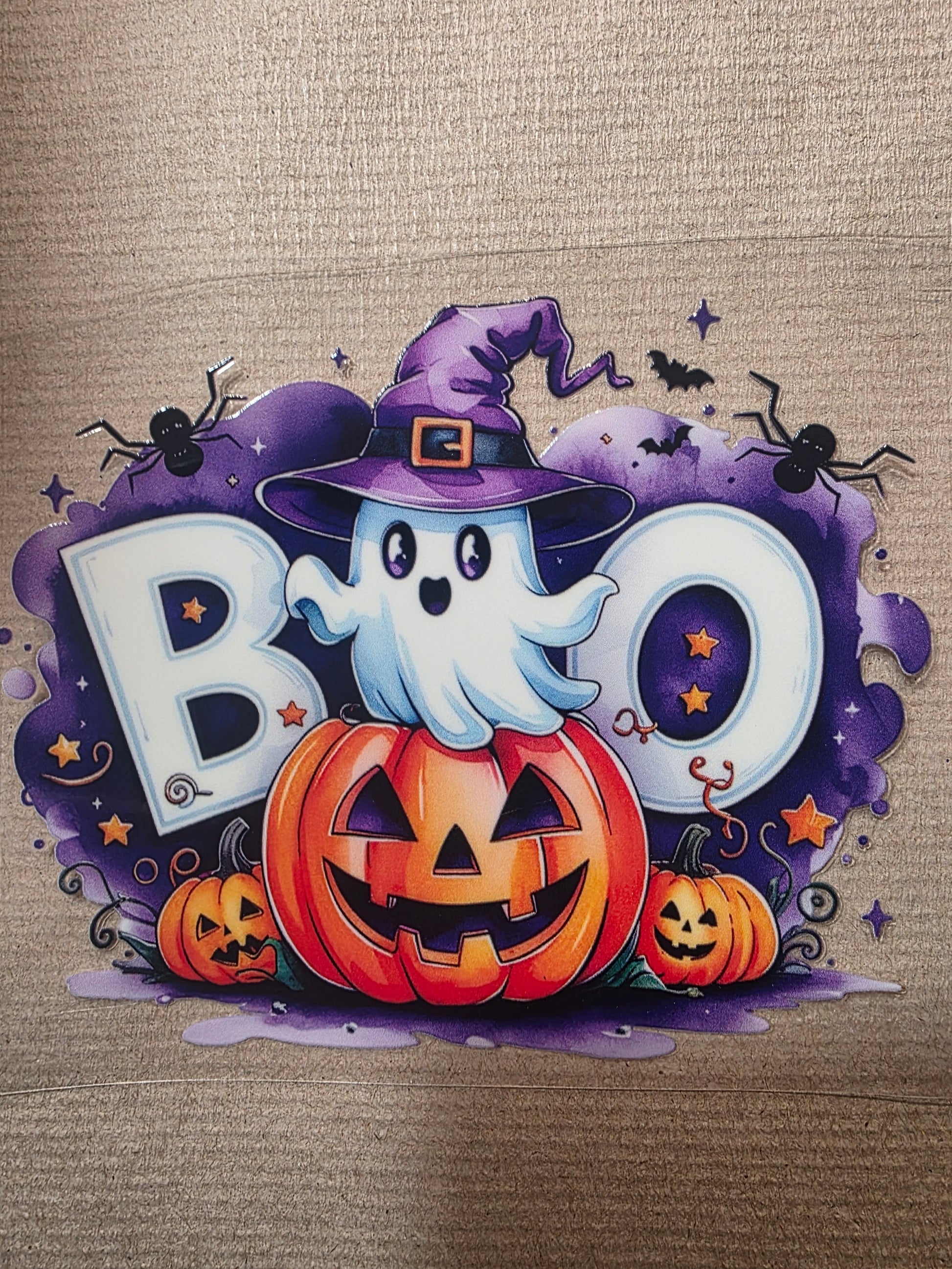 4 inch Boo & pumpkins