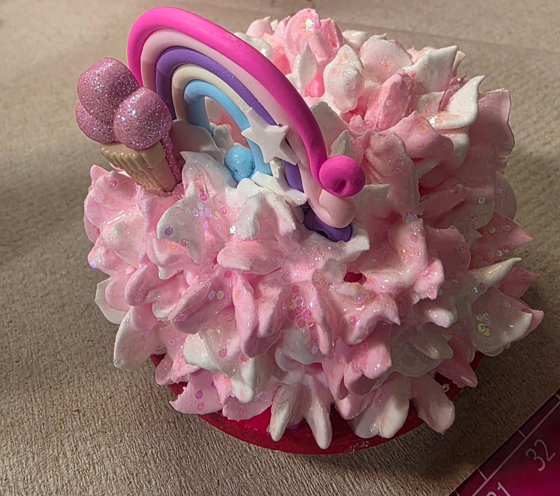 Whipped lid decorated