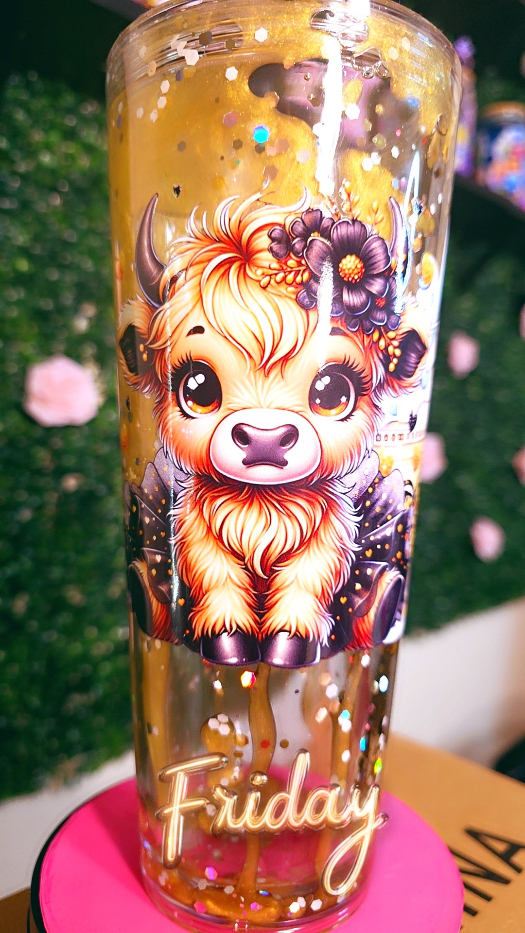 Cute cow Dual black & gold lava