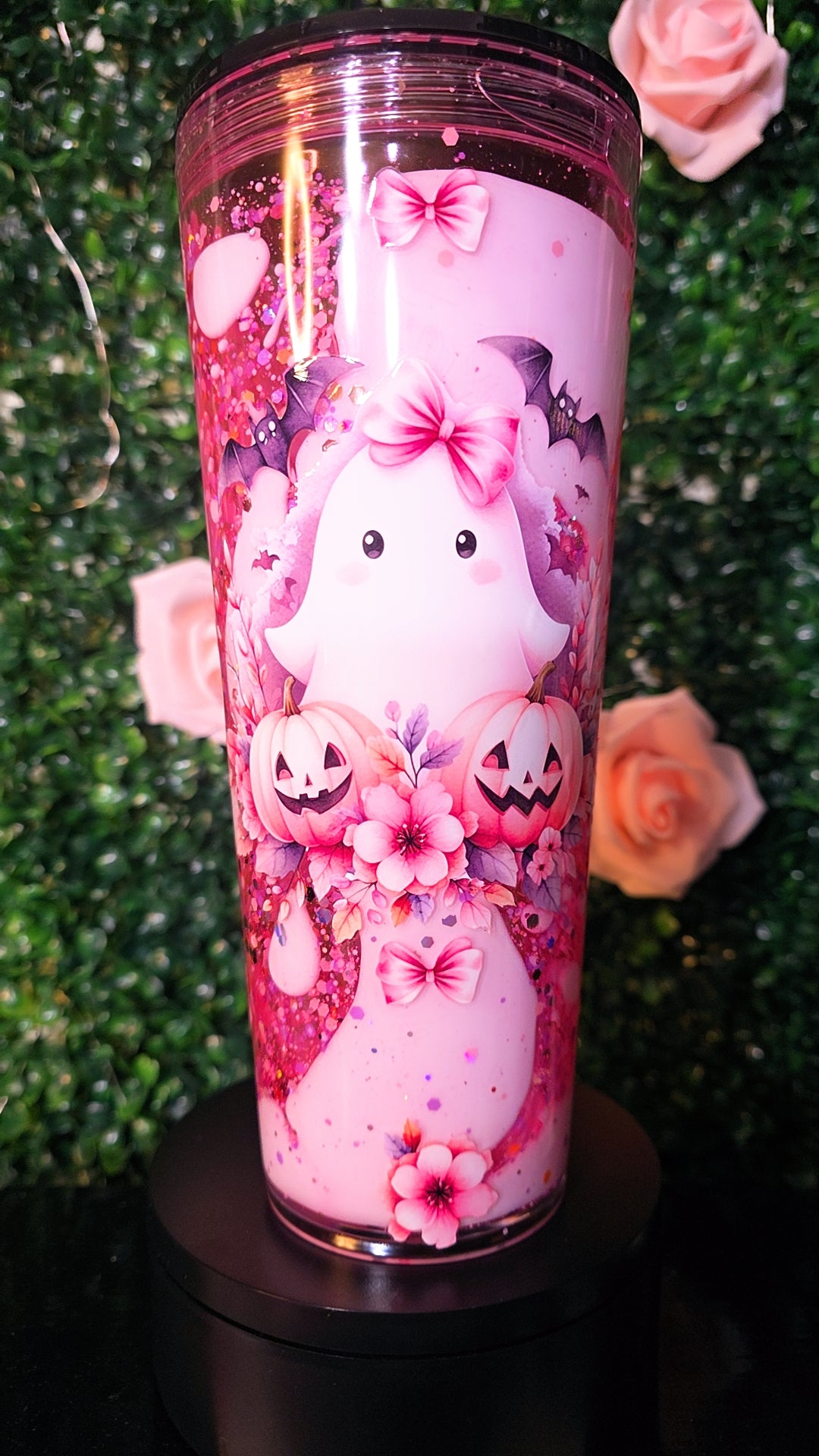 24oz dual pink and white lava tumbler
