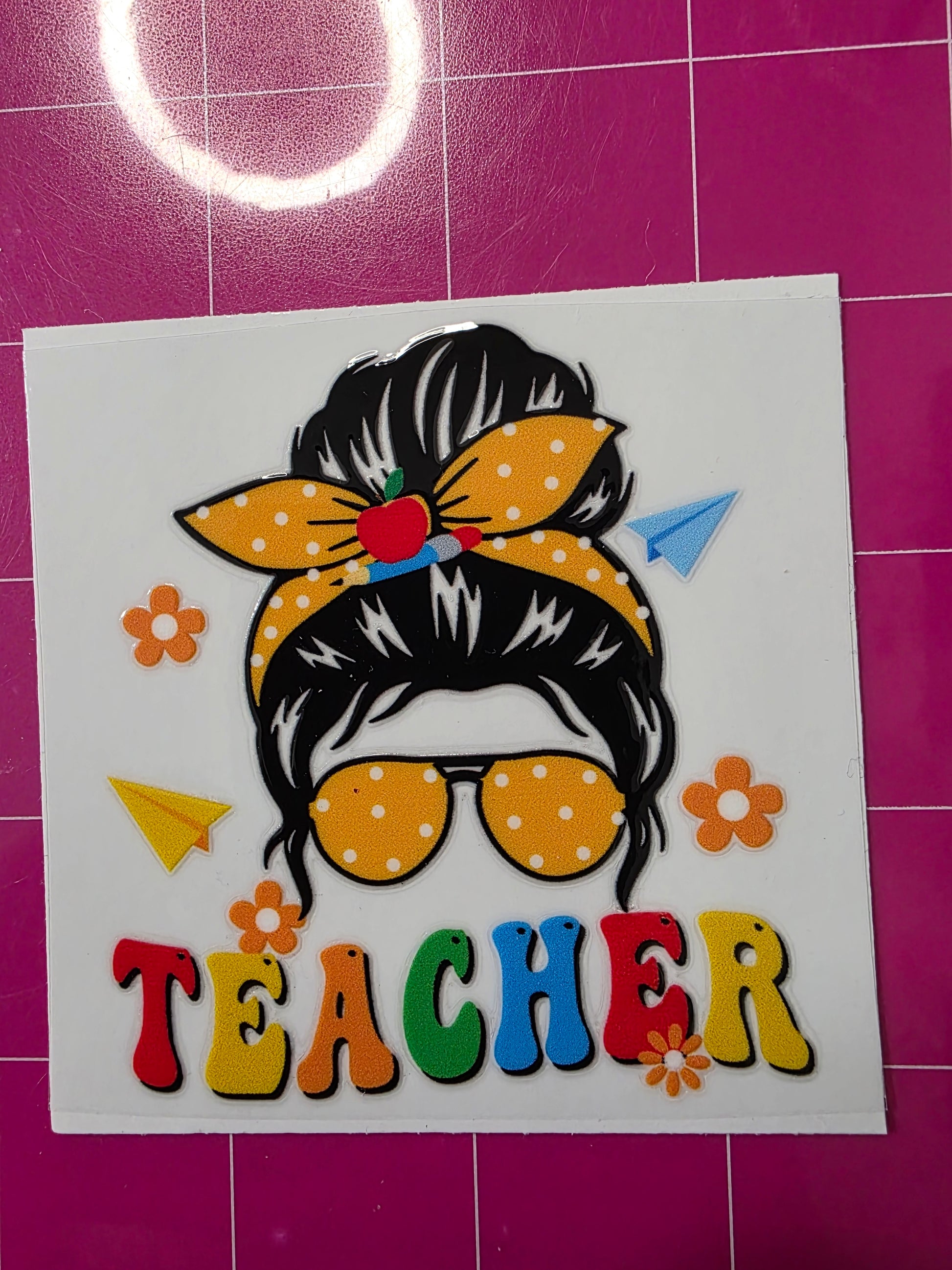 Teacher w girl in glasses
