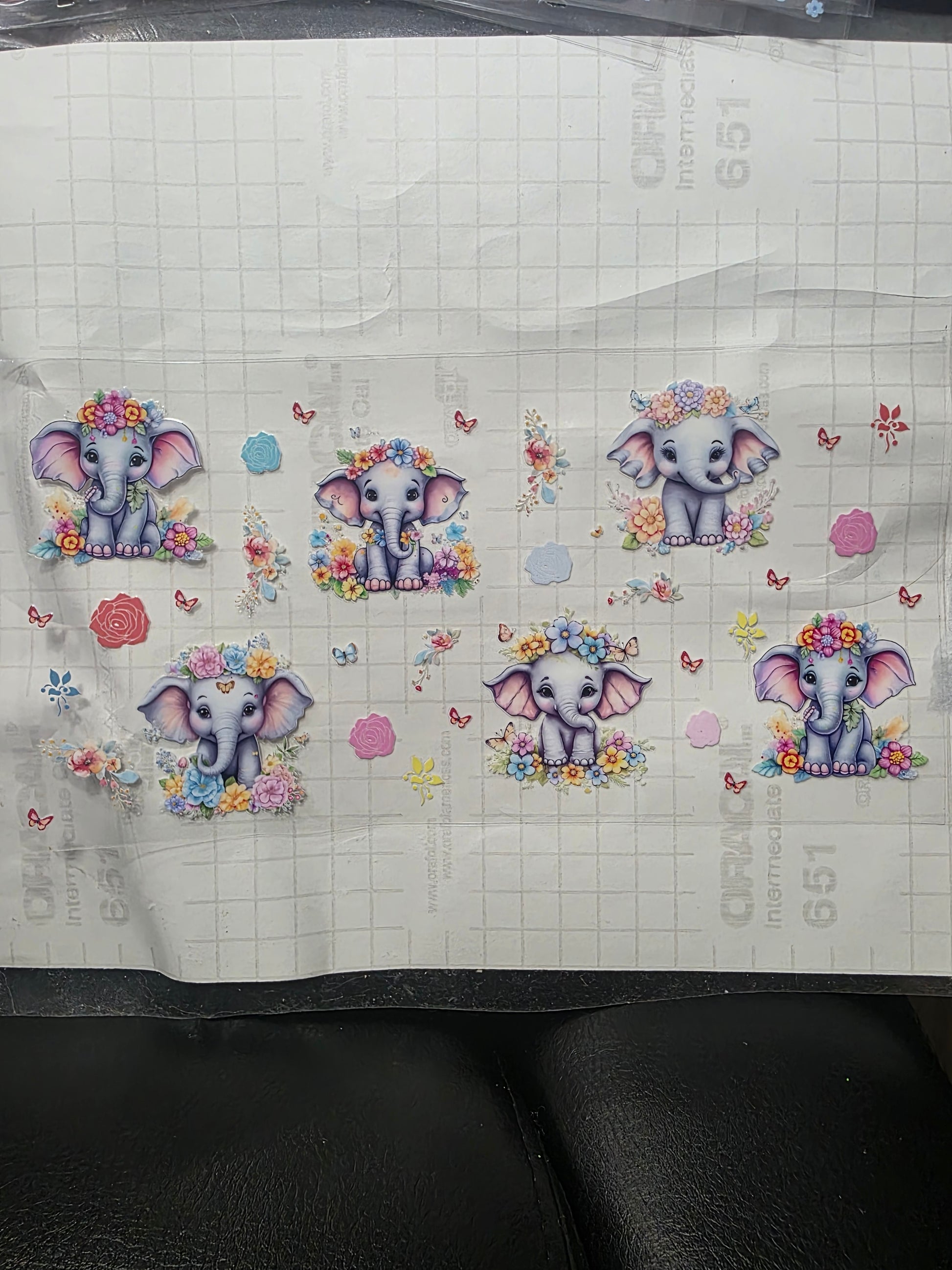 Baby elephants & flowers