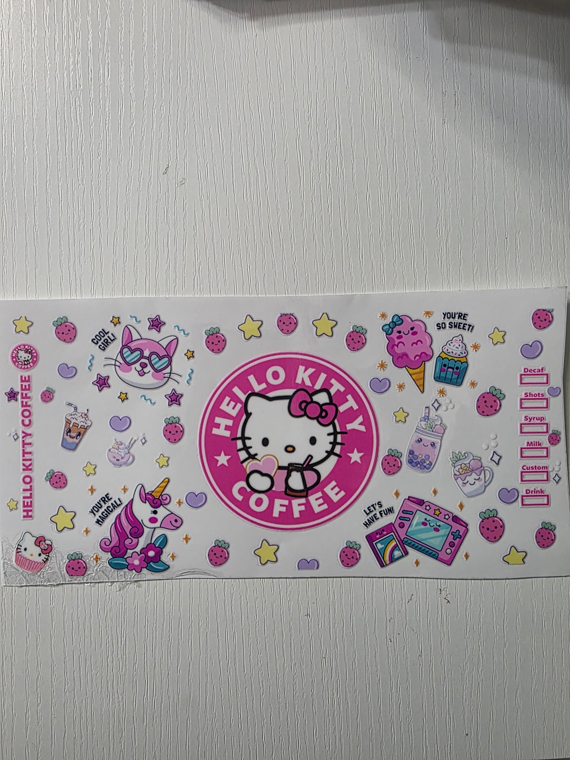 Hello kitty coffee in Fushcia