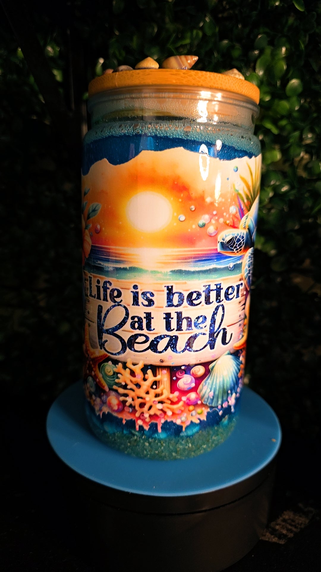 Life is better on the beach 16oz acrylic