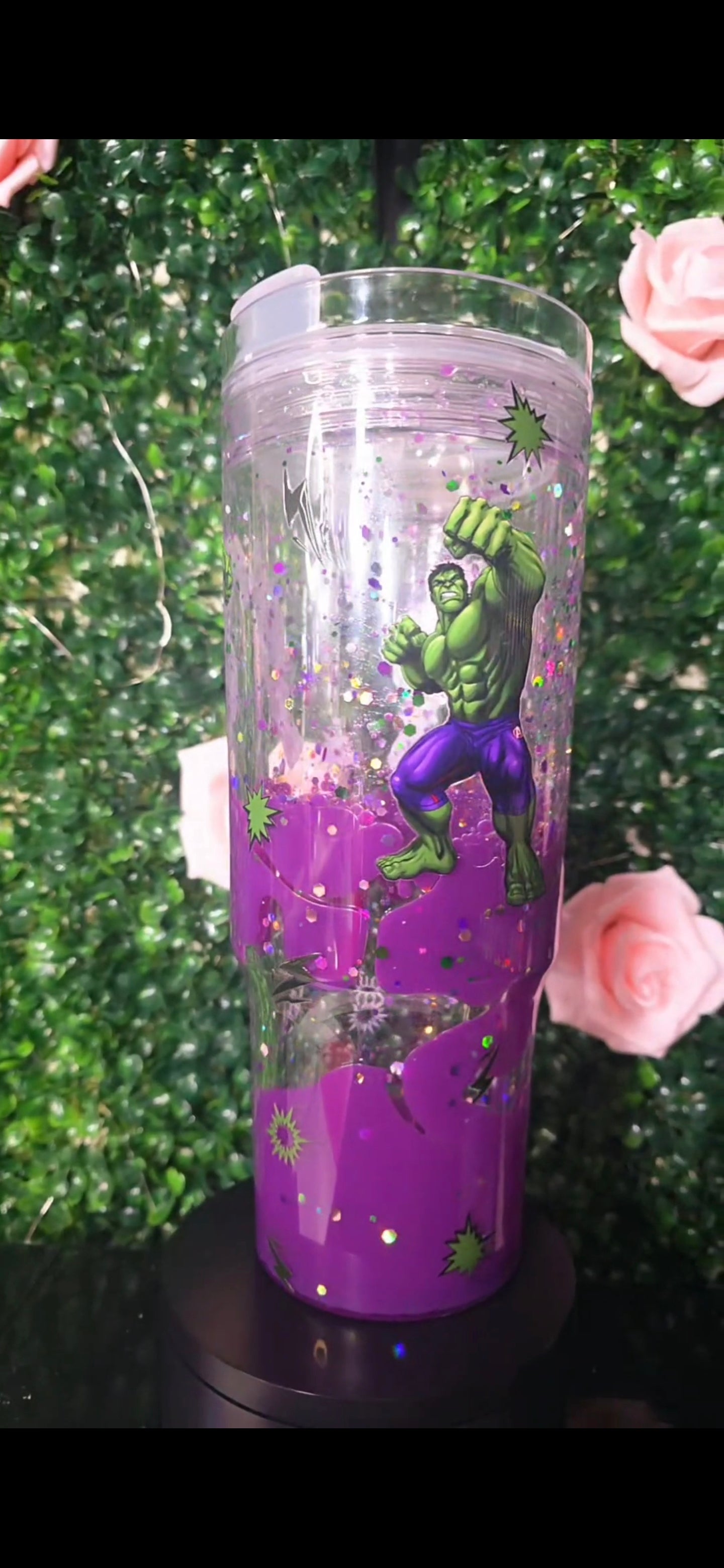 40oz purple lava Hulk tumbler